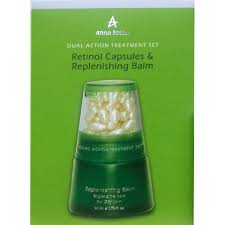 Anna Lotan Greens Dual Action Treatment Set Retinol Capsules&Replenishing Balm 50ml 42 caps